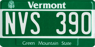 VT license plate NVS390
