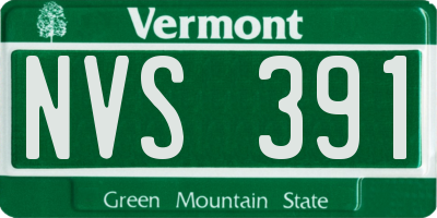 VT license plate NVS391