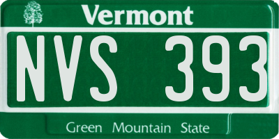 VT license plate NVS393