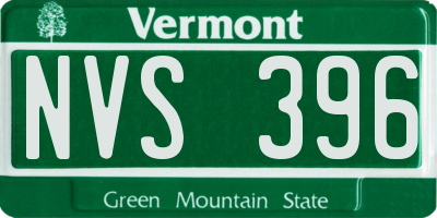 VT license plate NVS396