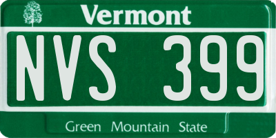 VT license plate NVS399