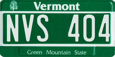 VT license plate NVS404