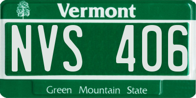 VT license plate NVS406