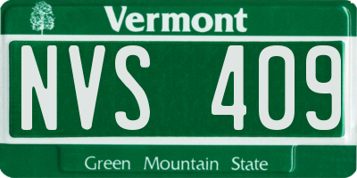 VT license plate NVS409