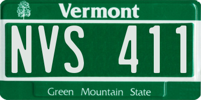 VT license plate NVS411
