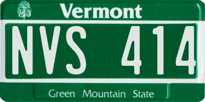 VT license plate NVS414