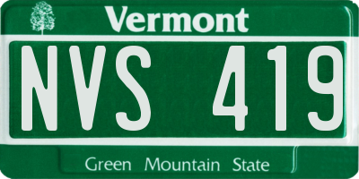 VT license plate NVS419