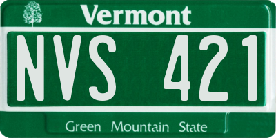 VT license plate NVS421