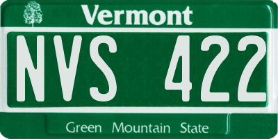 VT license plate NVS422