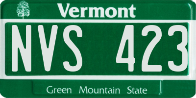 VT license plate NVS423