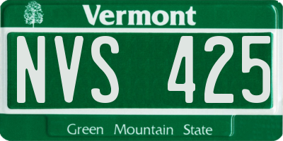 VT license plate NVS425