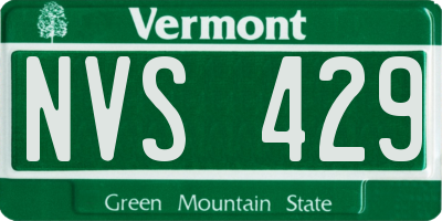 VT license plate NVS429