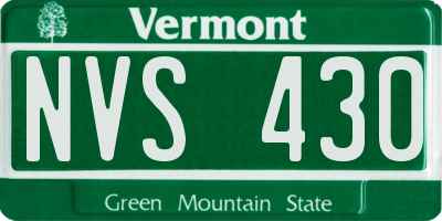VT license plate NVS430