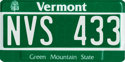 VT license plate NVS433