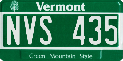 VT license plate NVS435