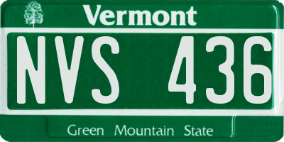 VT license plate NVS436