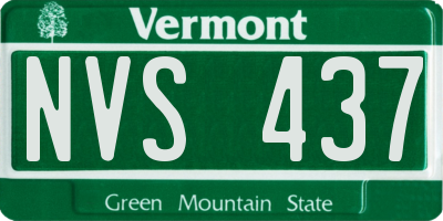 VT license plate NVS437