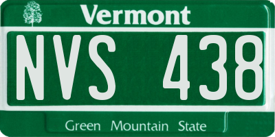 VT license plate NVS438