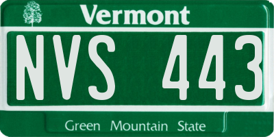 VT license plate NVS443