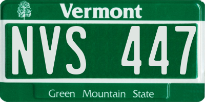 VT license plate NVS447