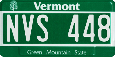 VT license plate NVS448