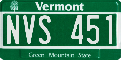 VT license plate NVS451