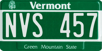 VT license plate NVS457