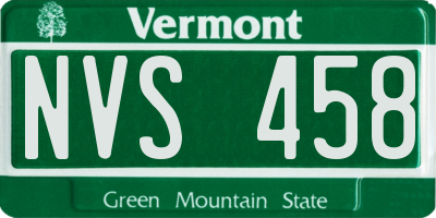 VT license plate NVS458