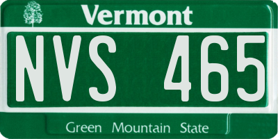 VT license plate NVS465