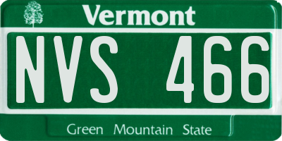 VT license plate NVS466