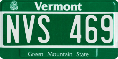 VT license plate NVS469
