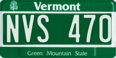 VT license plate NVS470