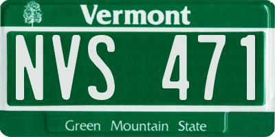 VT license plate NVS471