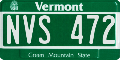 VT license plate NVS472