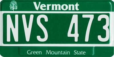 VT license plate NVS473
