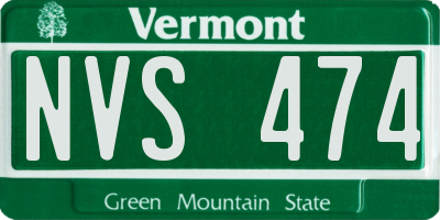 VT license plate NVS474