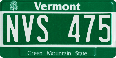 VT license plate NVS475