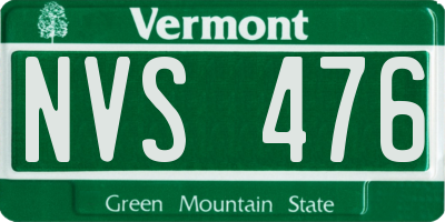 VT license plate NVS476