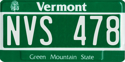 VT license plate NVS478
