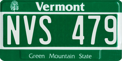 VT license plate NVS479