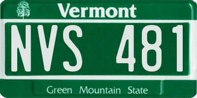 VT license plate NVS481