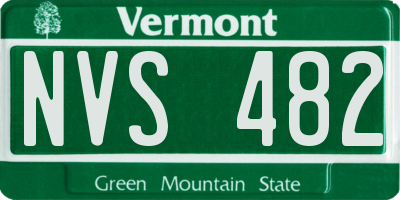 VT license plate NVS482