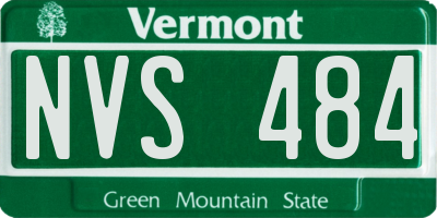 VT license plate NVS484