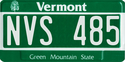 VT license plate NVS485