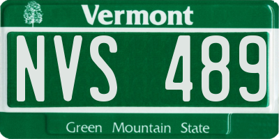 VT license plate NVS489