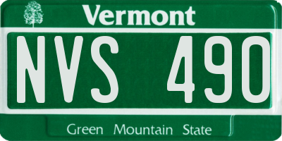 VT license plate NVS490