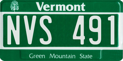 VT license plate NVS491