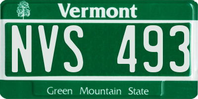 VT license plate NVS493