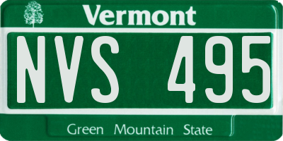 VT license plate NVS495
