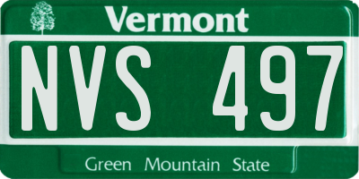VT license plate NVS497